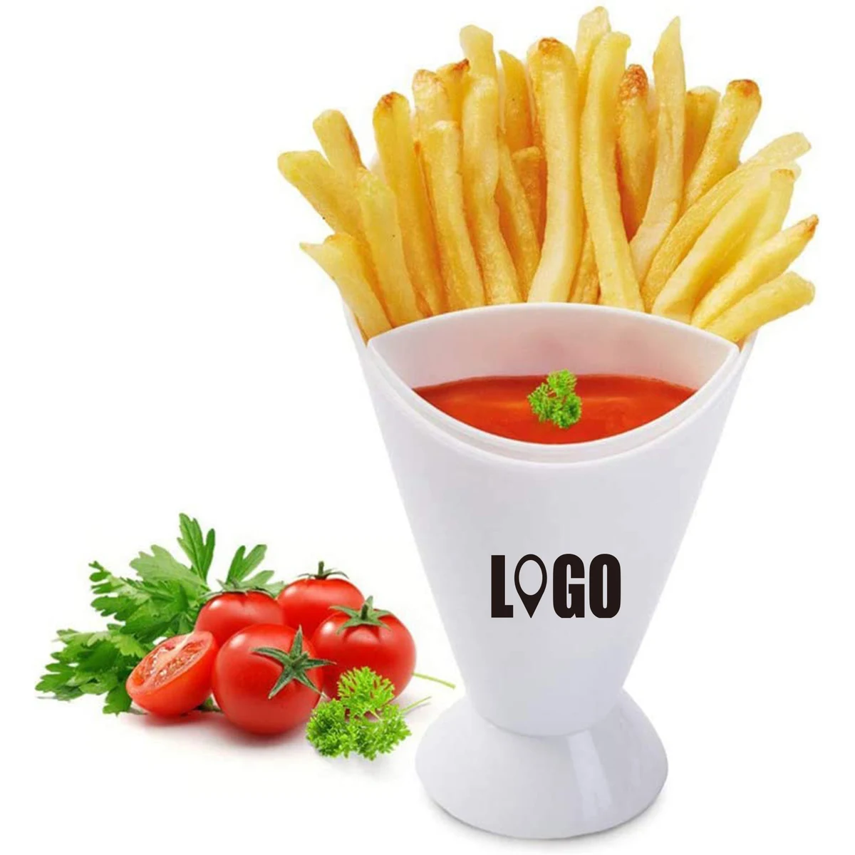 2 in 1 French Fry Cone with Dipping Cup 1
