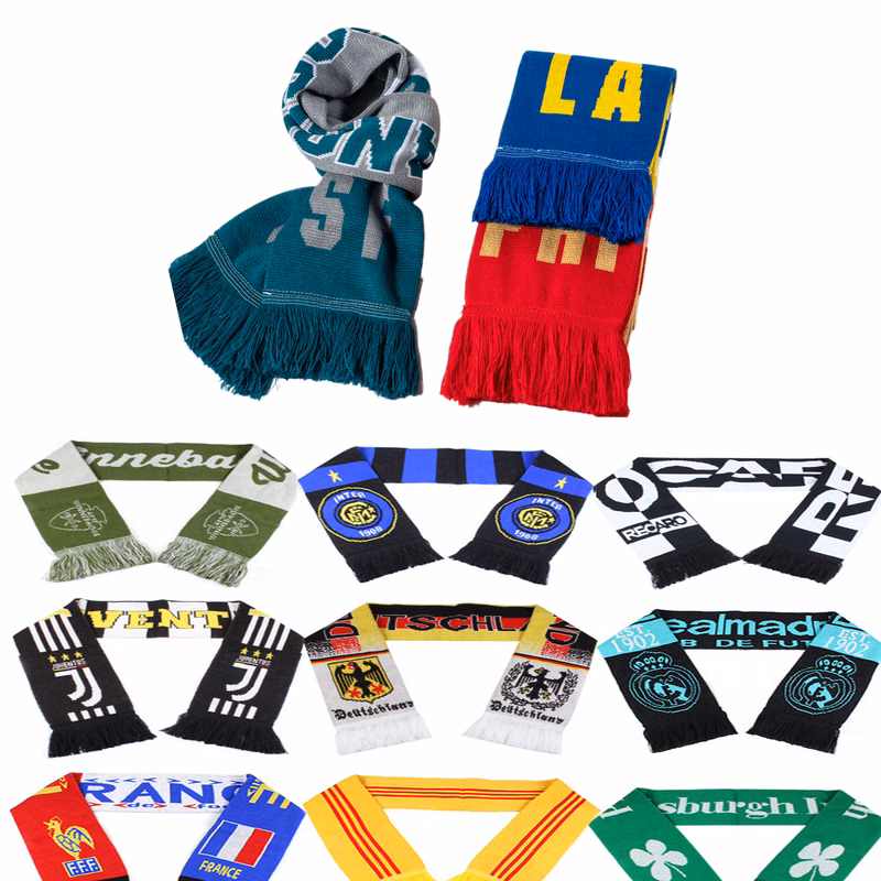 Knitted Sports Scarf w/ Tassel