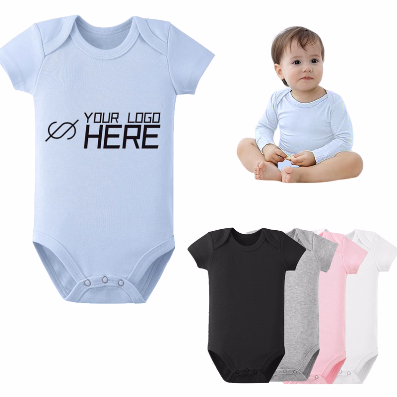 Short Sleeve Babysuit Cotton Onesie Unisex For Newborn