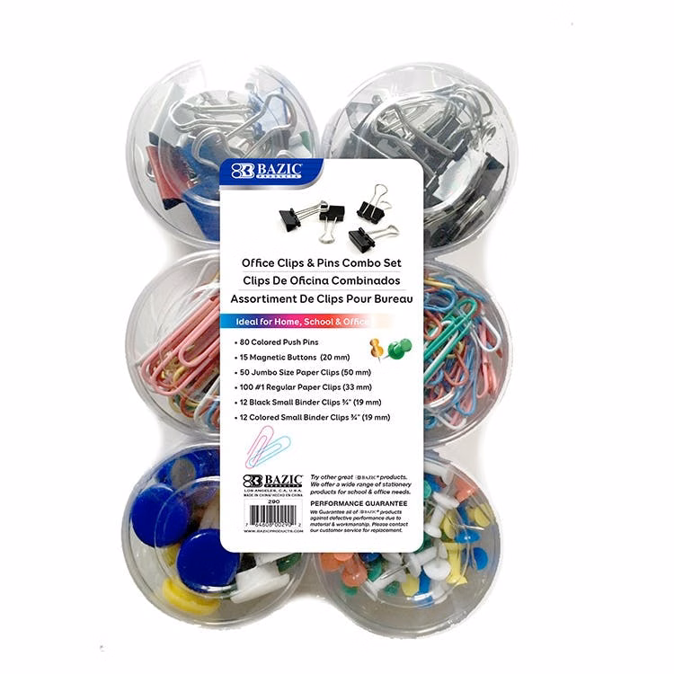 Office Clips Pins & Magnets Sets - 269 Pieces