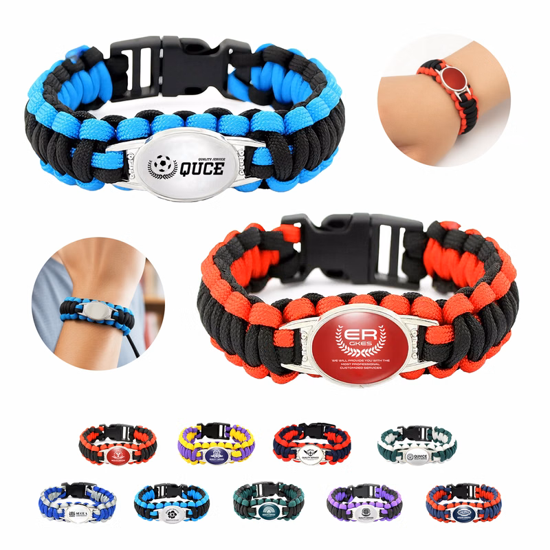 9 3/10'' Paracord Survival Bracelet Durable Braided Tactical Emergency Cord