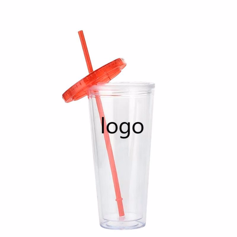 16 oz. Double Wall Acrylic Cup With Straw