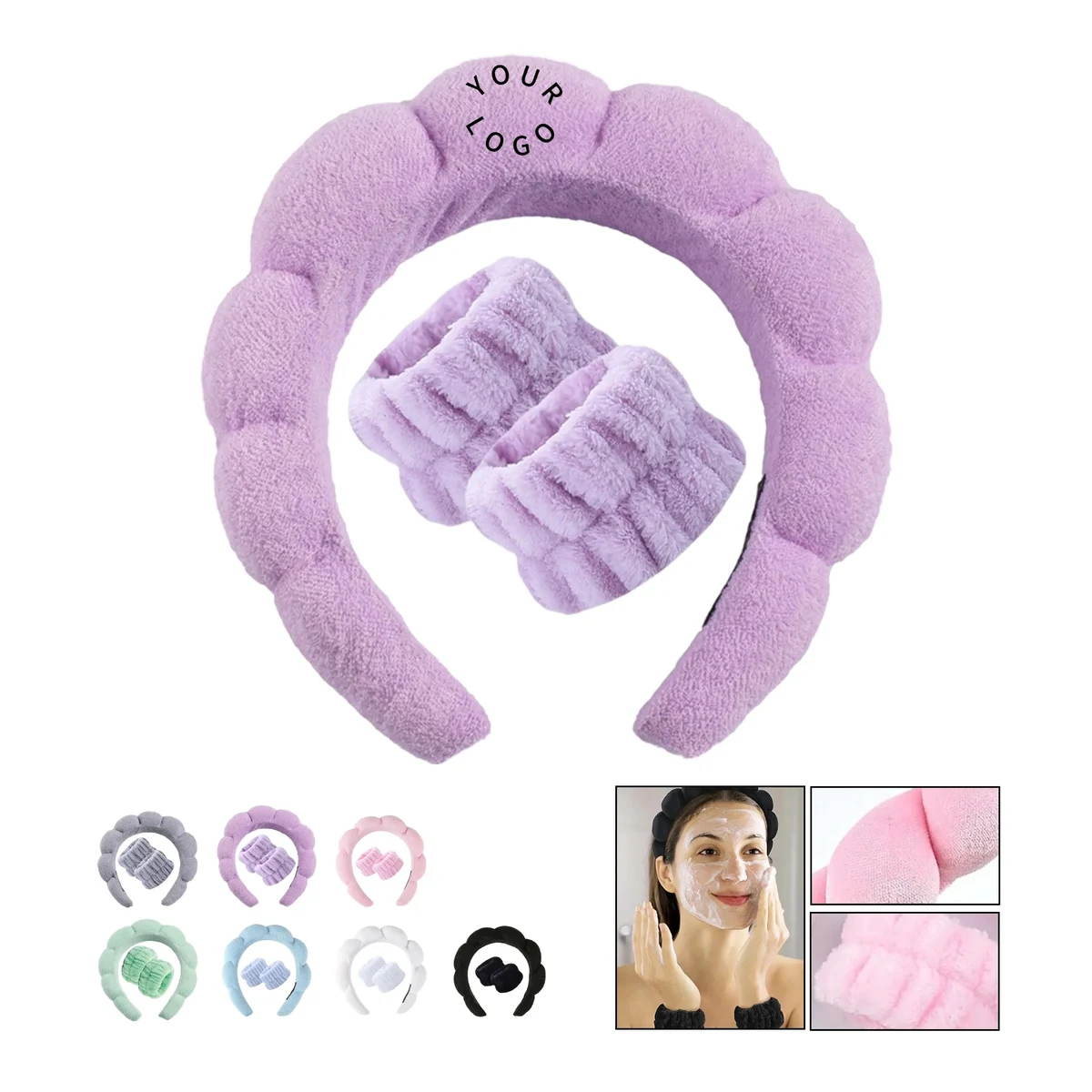 Terry Cloth Spa Headband Set 1