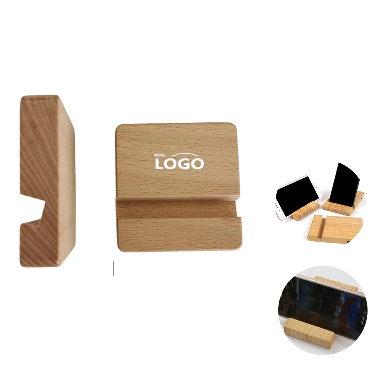 MOQ50 Wooden Phone Stand Tablet Base 1