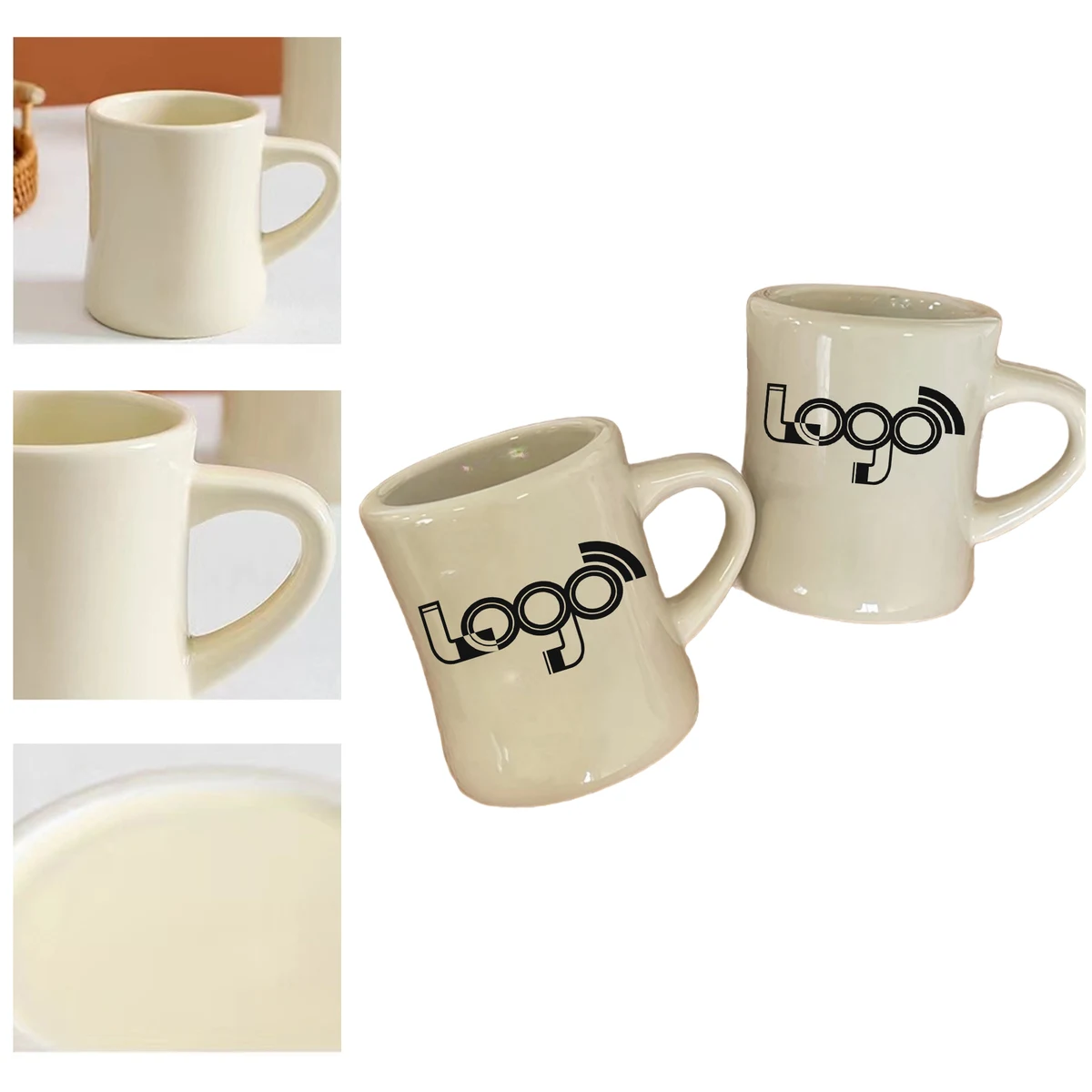 Durable Off-White Ceramic Coffee Mug 1