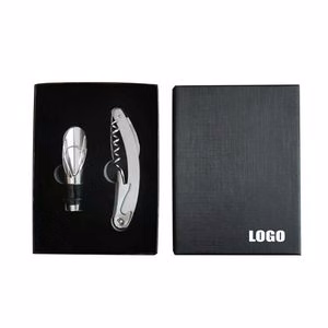 2 In 1 Wine Opener With Corkscrew Pourer And Double Hinged Lever