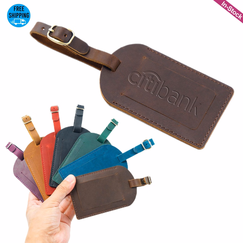 Vintage Genuine Leather Luggage Baggage Tags
