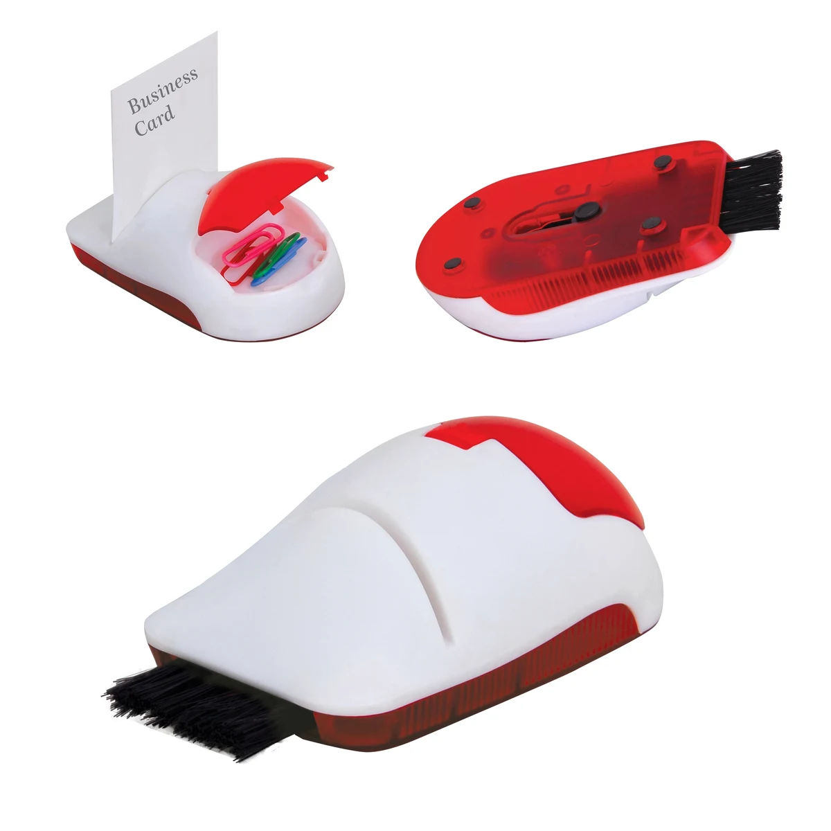 Card Holder with Computer Brush and Paper Clip 1