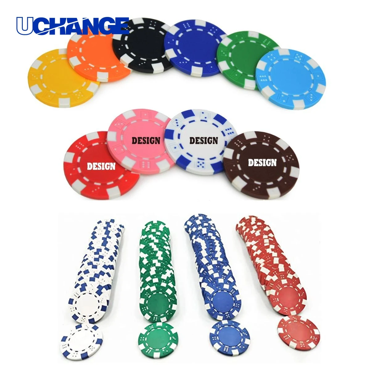 Striped Dice Clay Poker Chips 1