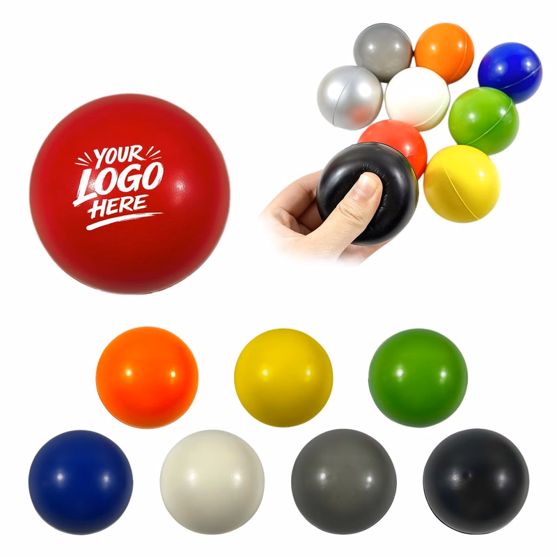 PU Foam Stress Ball Round Squeeze Toy For Office Event And P