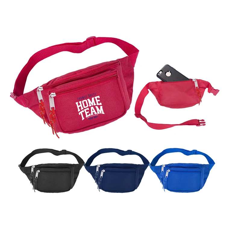 600D Poly 3 Zipper Pockets Fanny Pack 1
