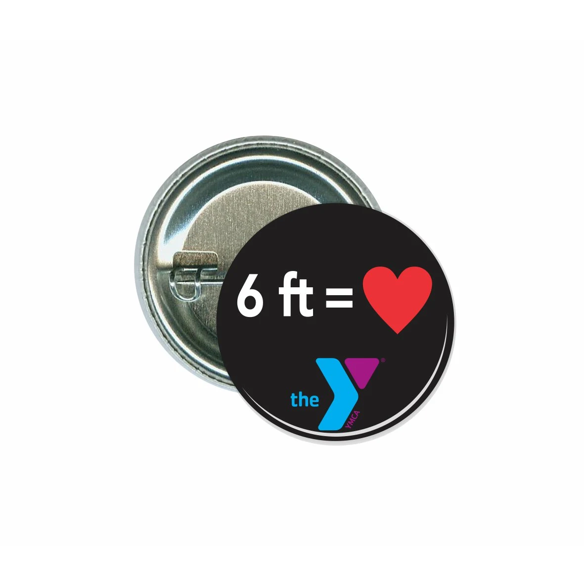 6 ft = love, Coronavirus, COVID-19 Button 1