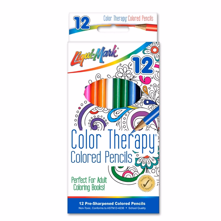 12pk Color Therapy®Colored Pencils 7" Pre-Sharpened - Assorted Colors