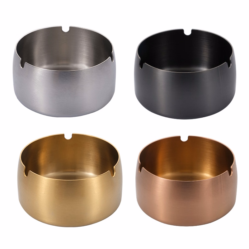 Stainless Steel Ashtray Home Use Windproof Ashtrays for Home Office Tabletop