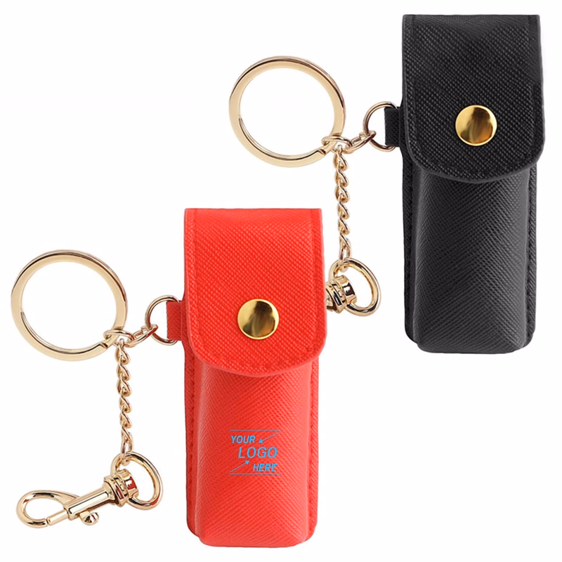 Keychain PU Leather Lipstick Holder