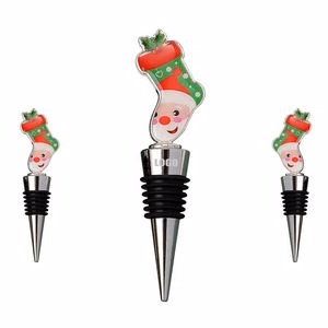 Festive Christmas Sock Wine Cork Bottle Stopper