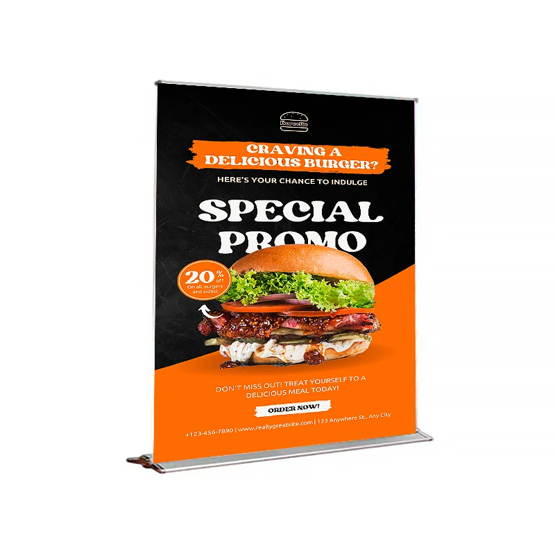 60"W x 80"H Monza™ Trak™ Retractable Banner Stand Kit, Vinyl 1