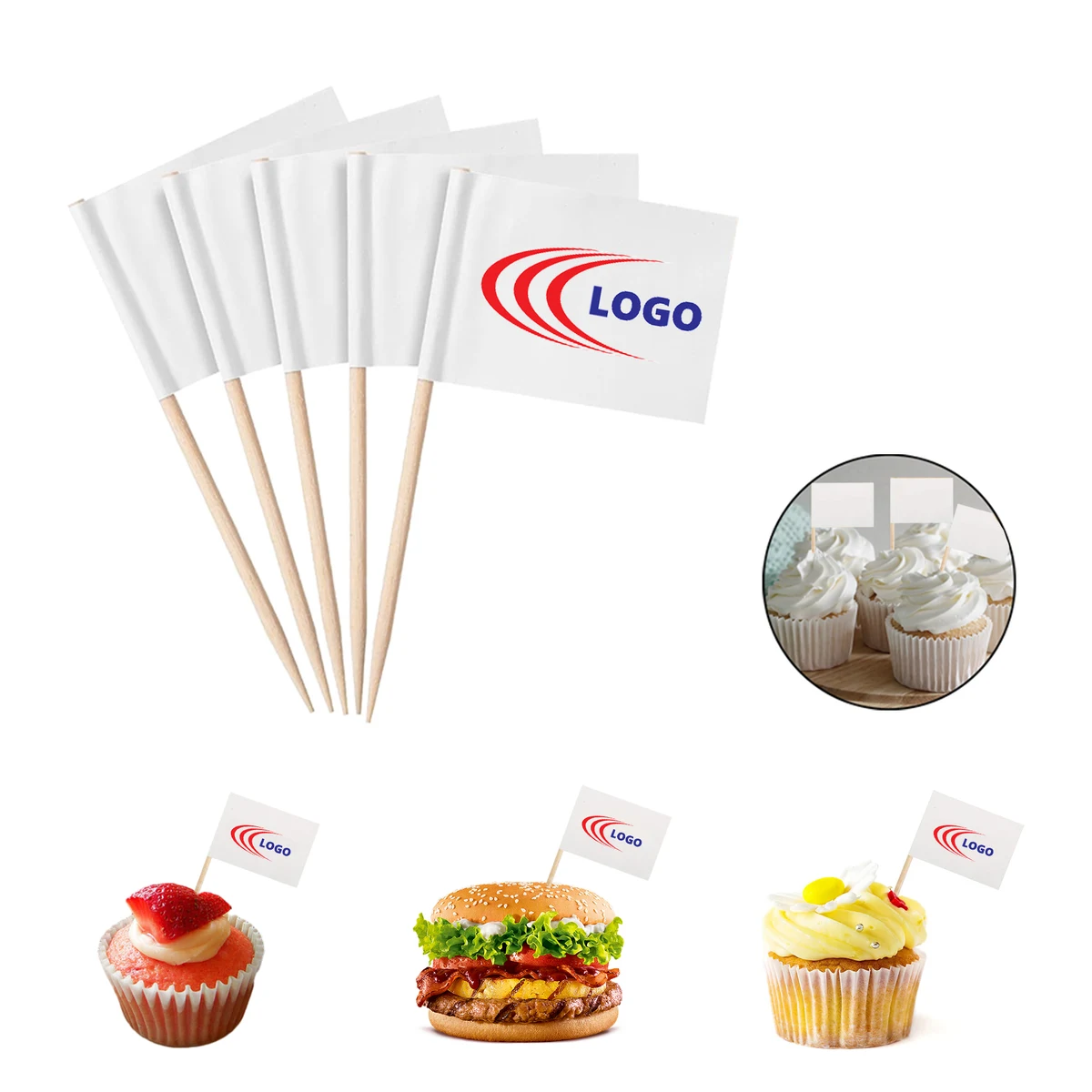 MOQ 100pcs Customizable Toothpick Flags 1