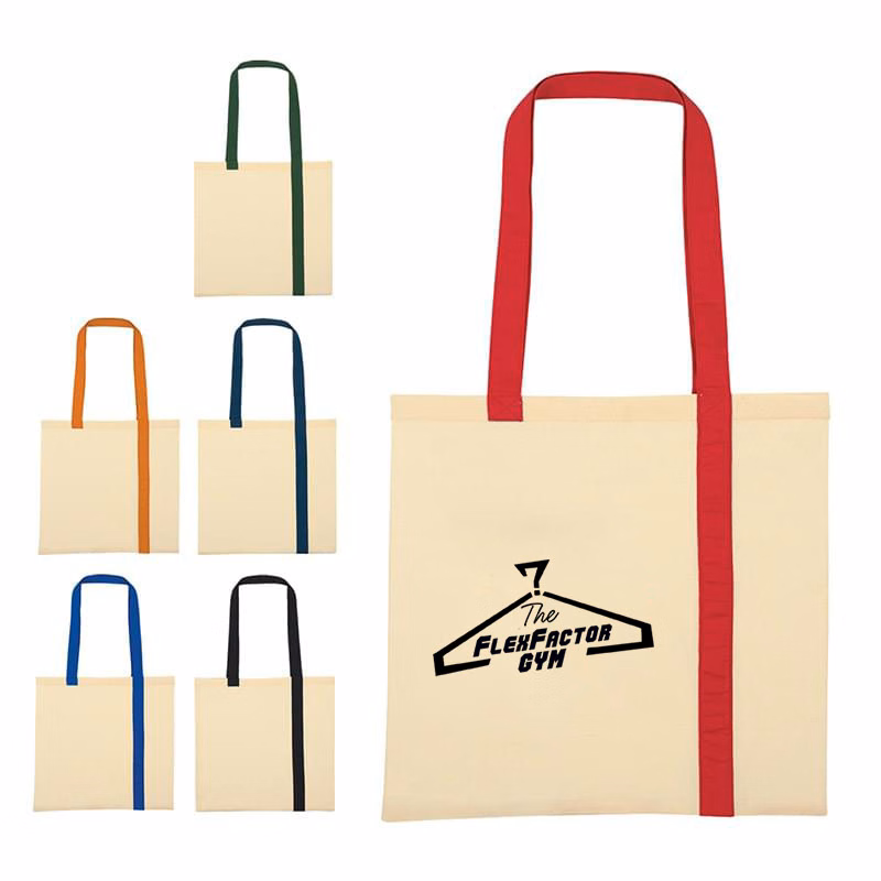Econo Canvas Tote Bag with Stripes