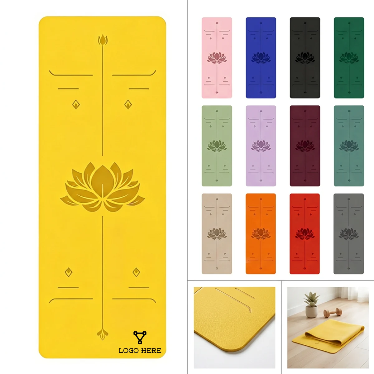 Non-Slip Lotus Alignment Yoga Mat 1