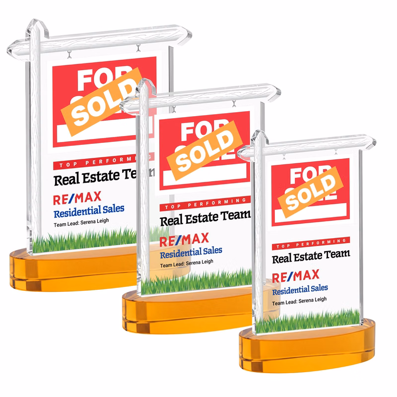 Real Estate VividPrint™ Award on Alberton Base - Amber