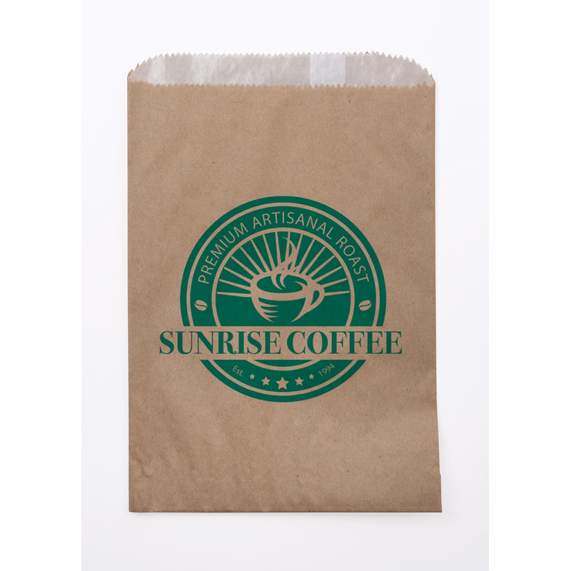 One Color Natural Food Safe Paper Bags (6.75" x 9.25")