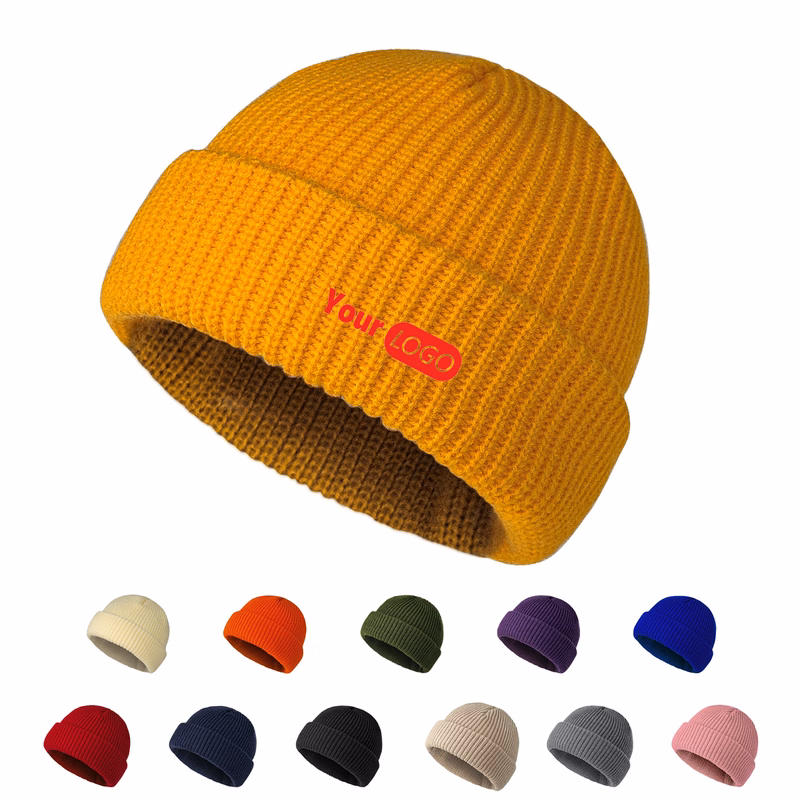 Unisex Ribbed Cuff Knit Hat