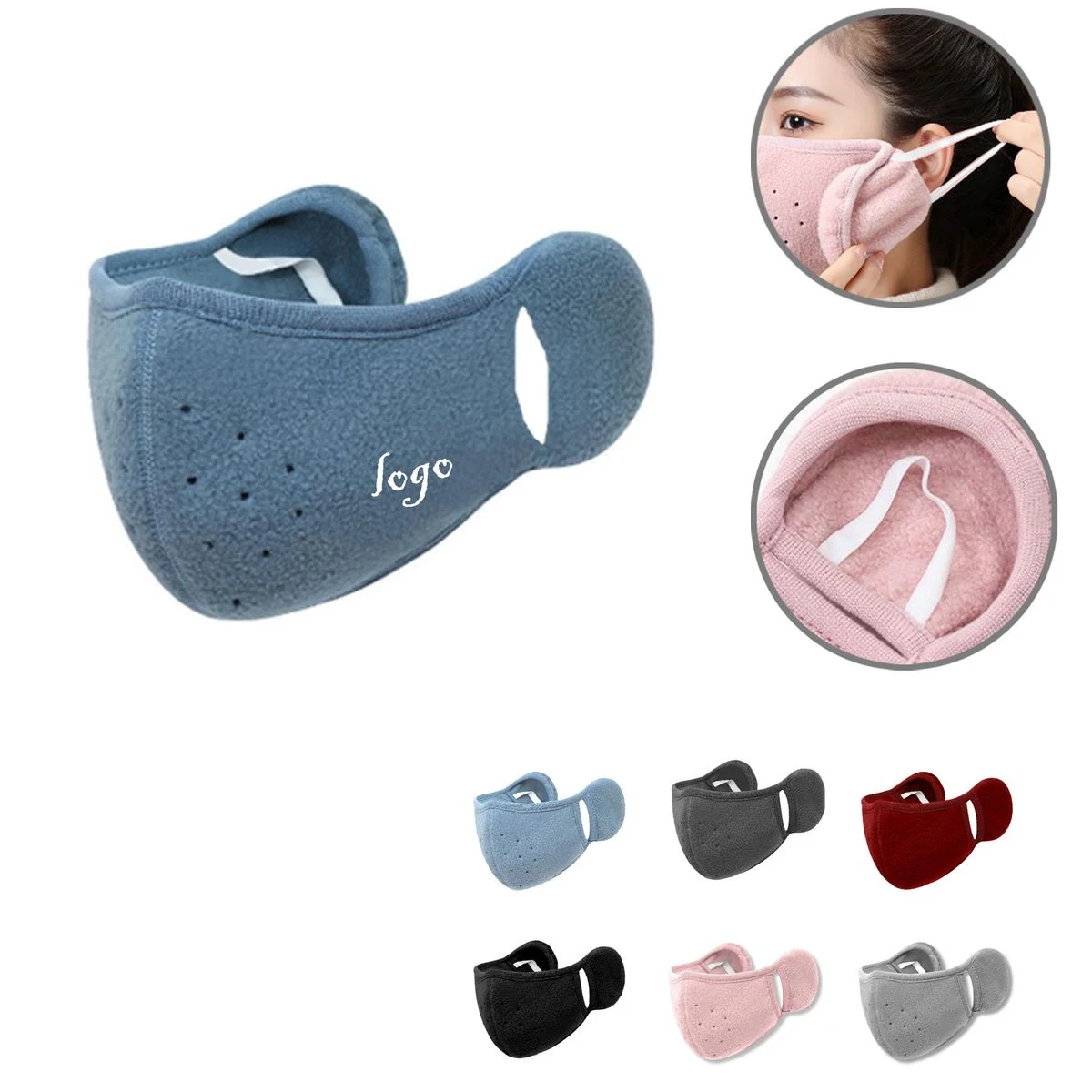 MOQ50 Winter Fleece Ear Face Warmer Breathable 1