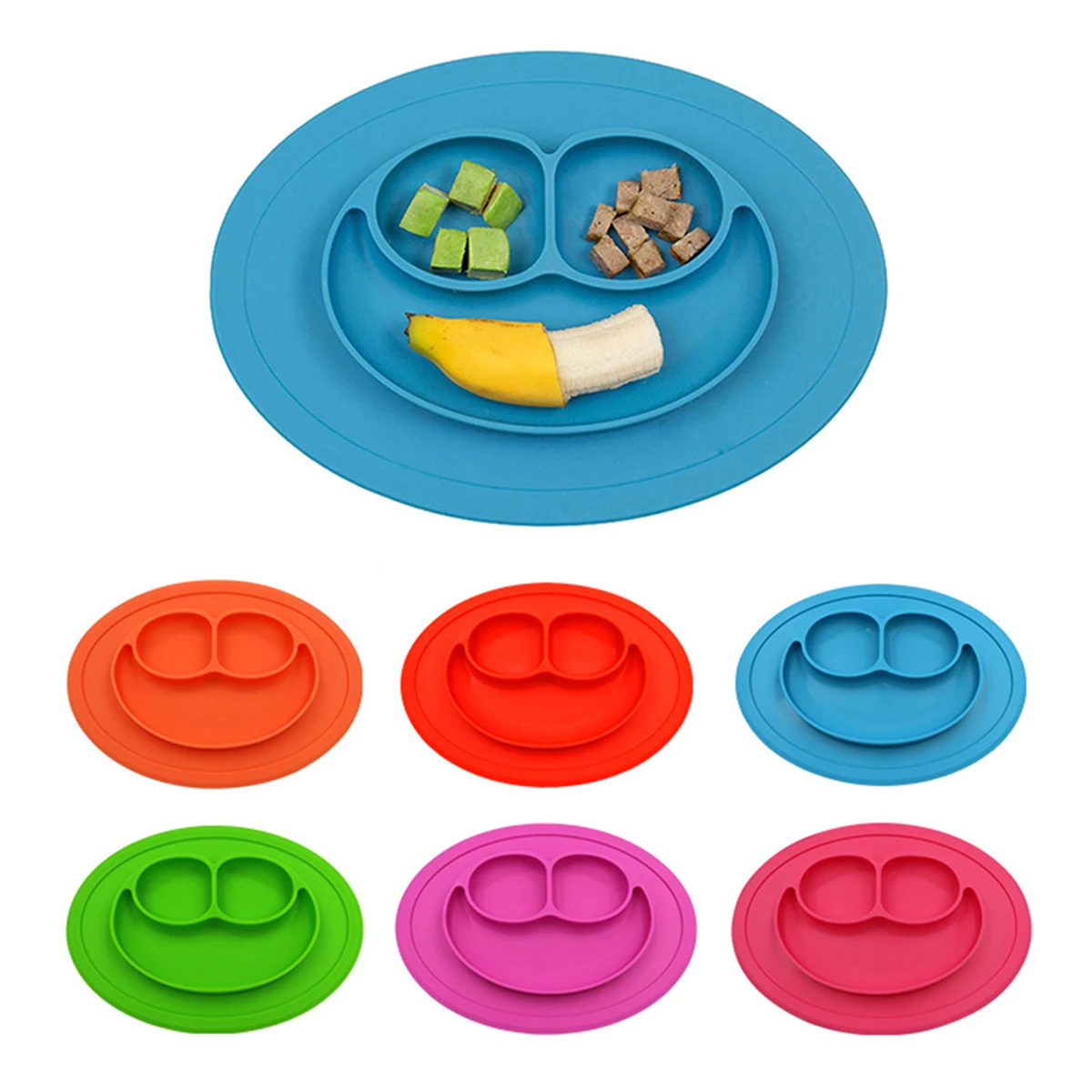 Smile Face Skidproof Silicone Placemat Bowls 1
