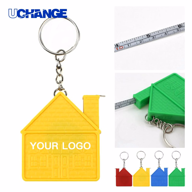 ABS and Steel House Ruler Tool with Retractable Tape Keychain