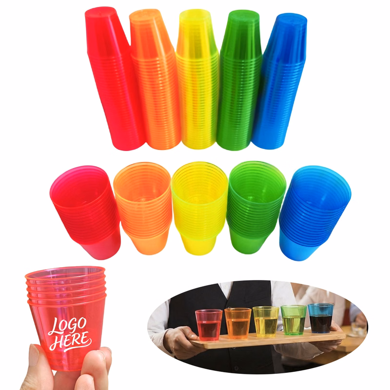 Mini Neon Disposable Plastic Party Cups