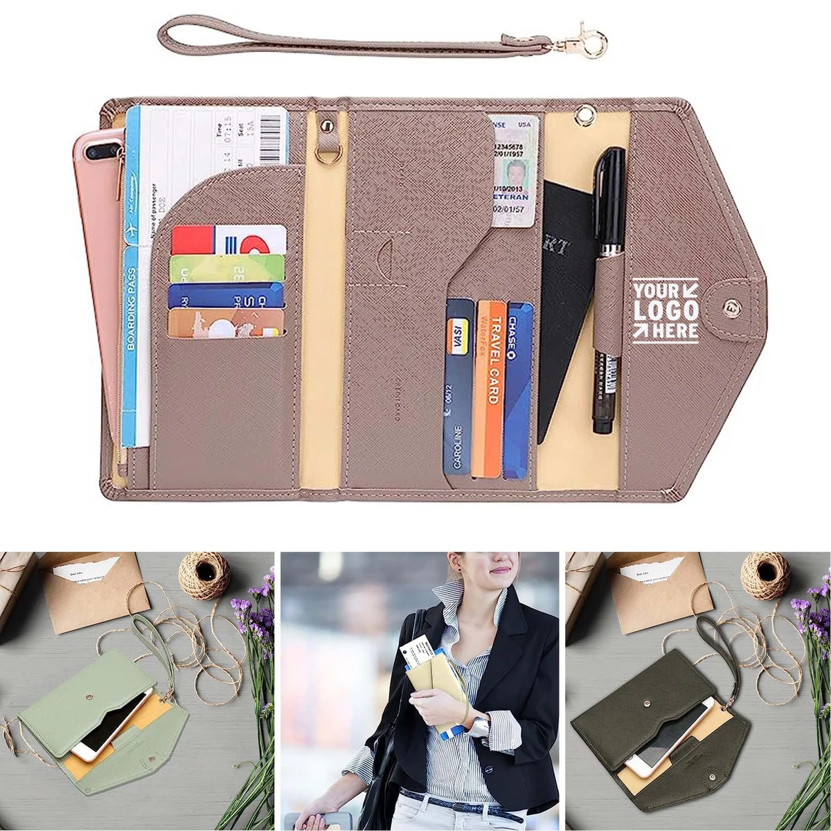 Women Rfid Blocking Passport Holder Travel Wallet 1