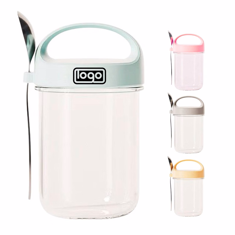 14oz Yogurt Glass Cup W/ Spoon