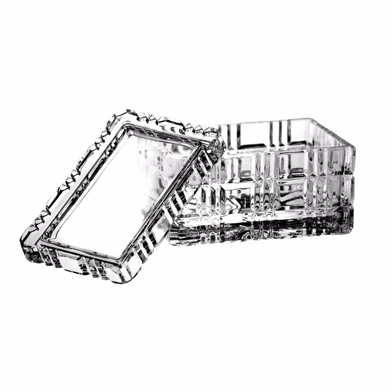 5"X3.5"X3 Cut Crystal Rectangular Box With Lid