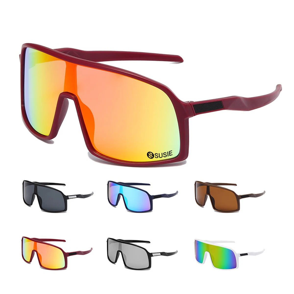 Oversized Mirrored Retro Reflective Sunglasses 1