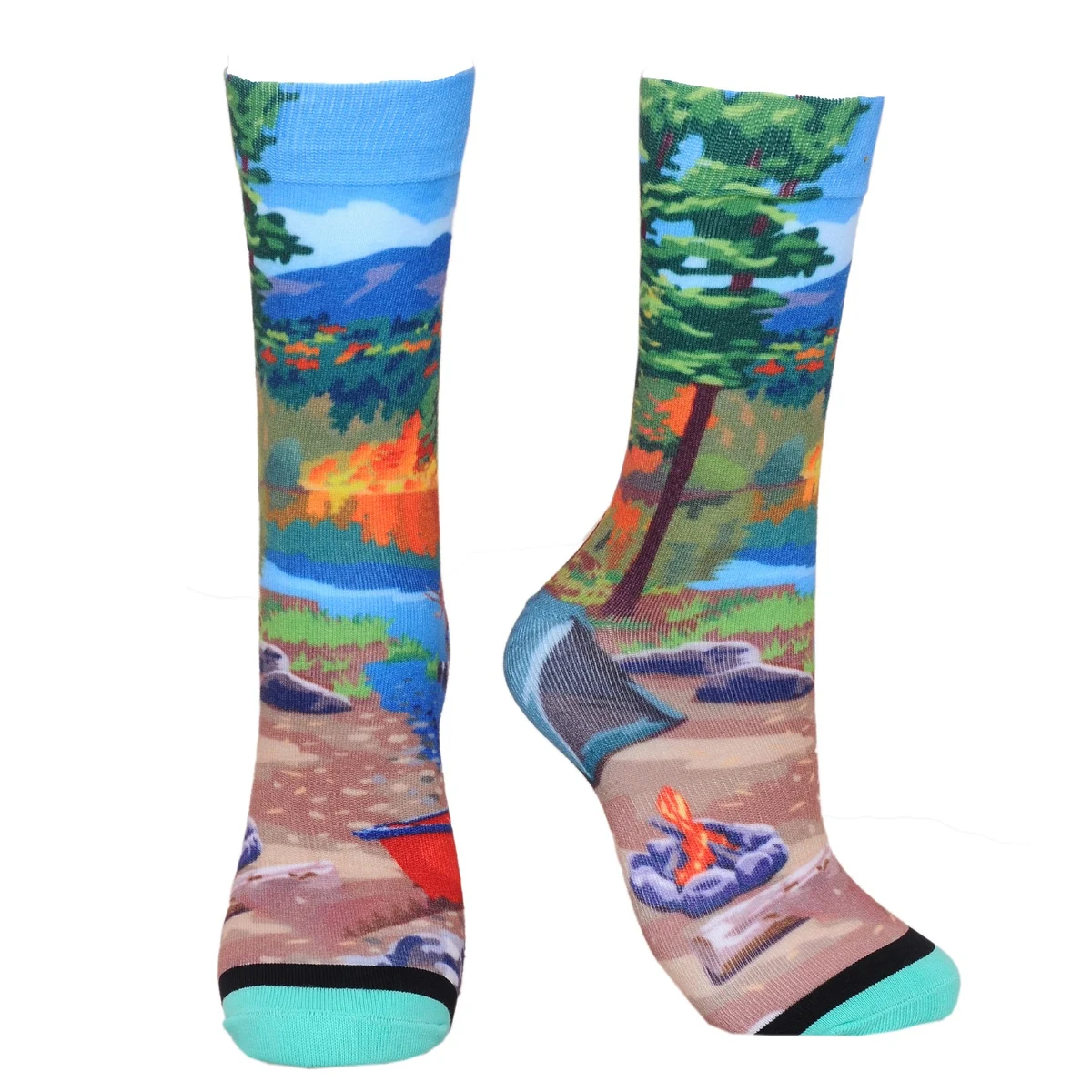 Crew 360 digital print colored toe unisex socks 1