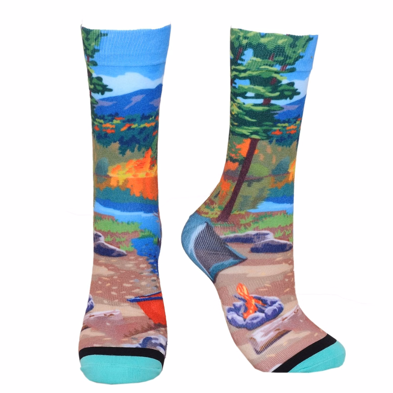 Crew 360 digital print colored toe unisex socks