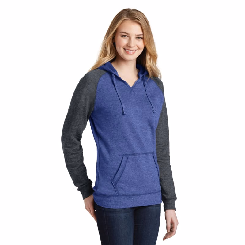 District Women's Lightweight Fleece Raglan Hoodie.