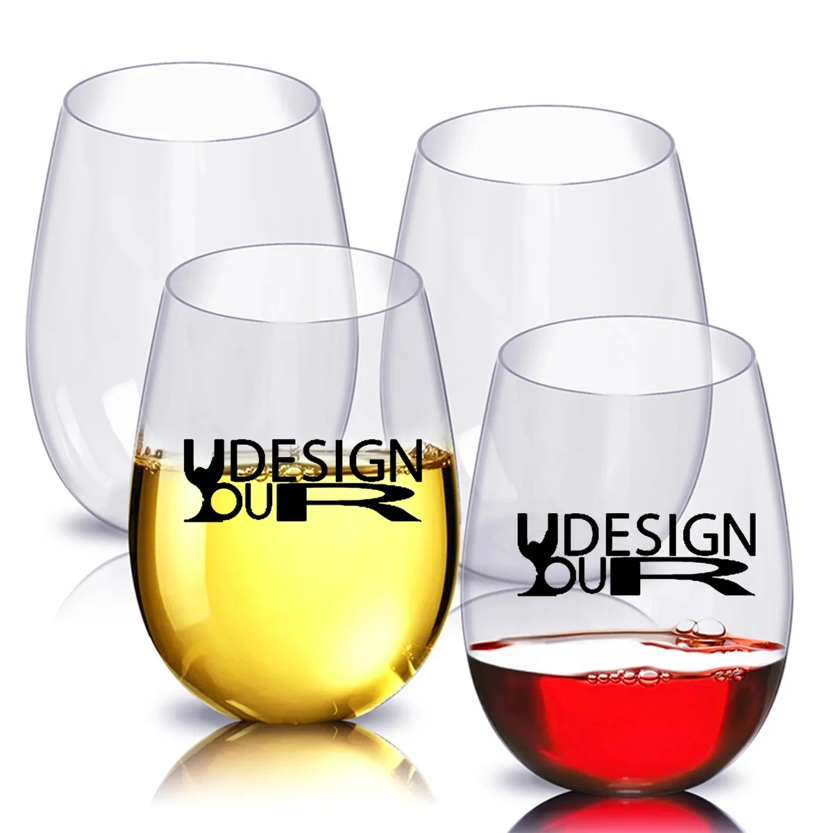 12OZ Clear Plastic Wine Glass 1