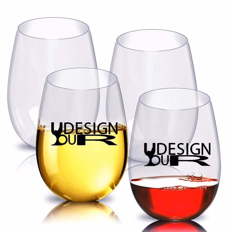 12OZ Clear Plastic Wine Glass