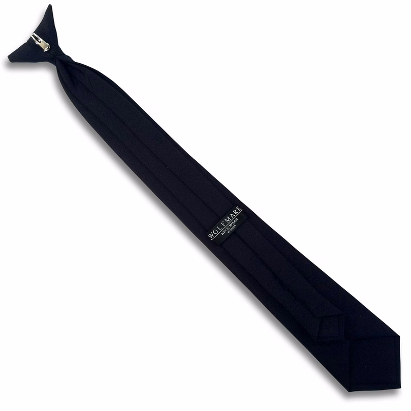 Dark Navy Blue Velcro Poplin Tie - 18"
