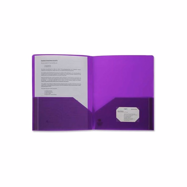 Two Pocket Poly Portfolio - Purple