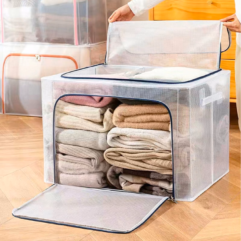 Steel Frame Clothing Bath Towels Organizer Box