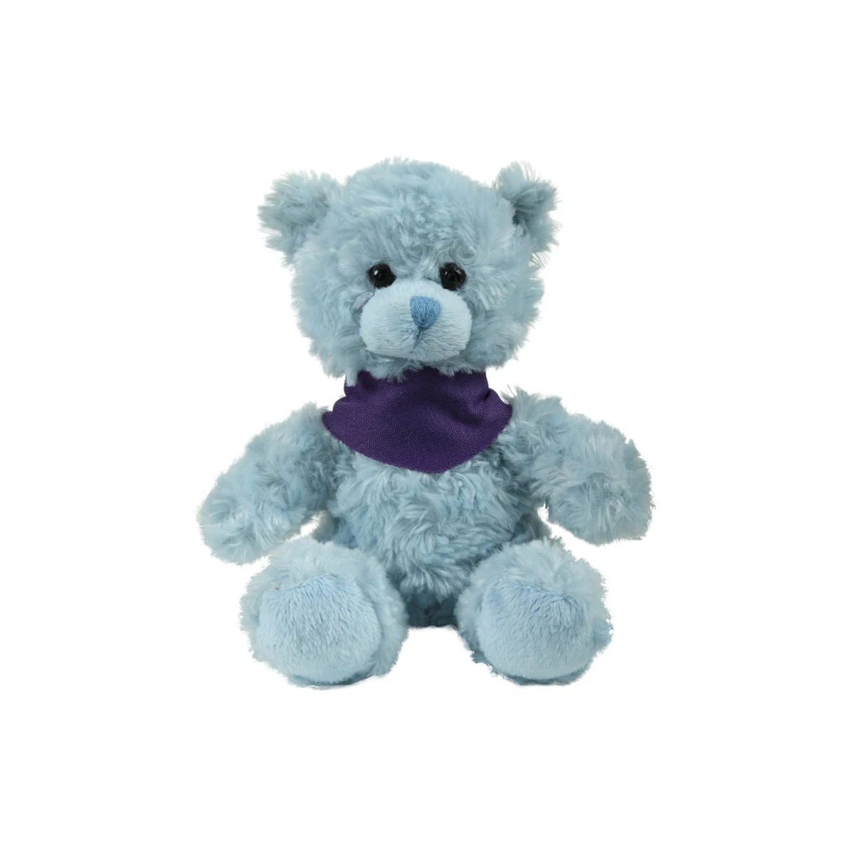 soft plush Blue Curly Sitting Bear with bandana 1