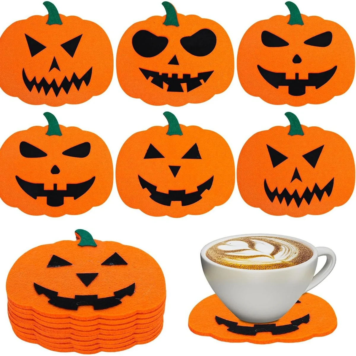 Felt Pumpkin Coasters 1
