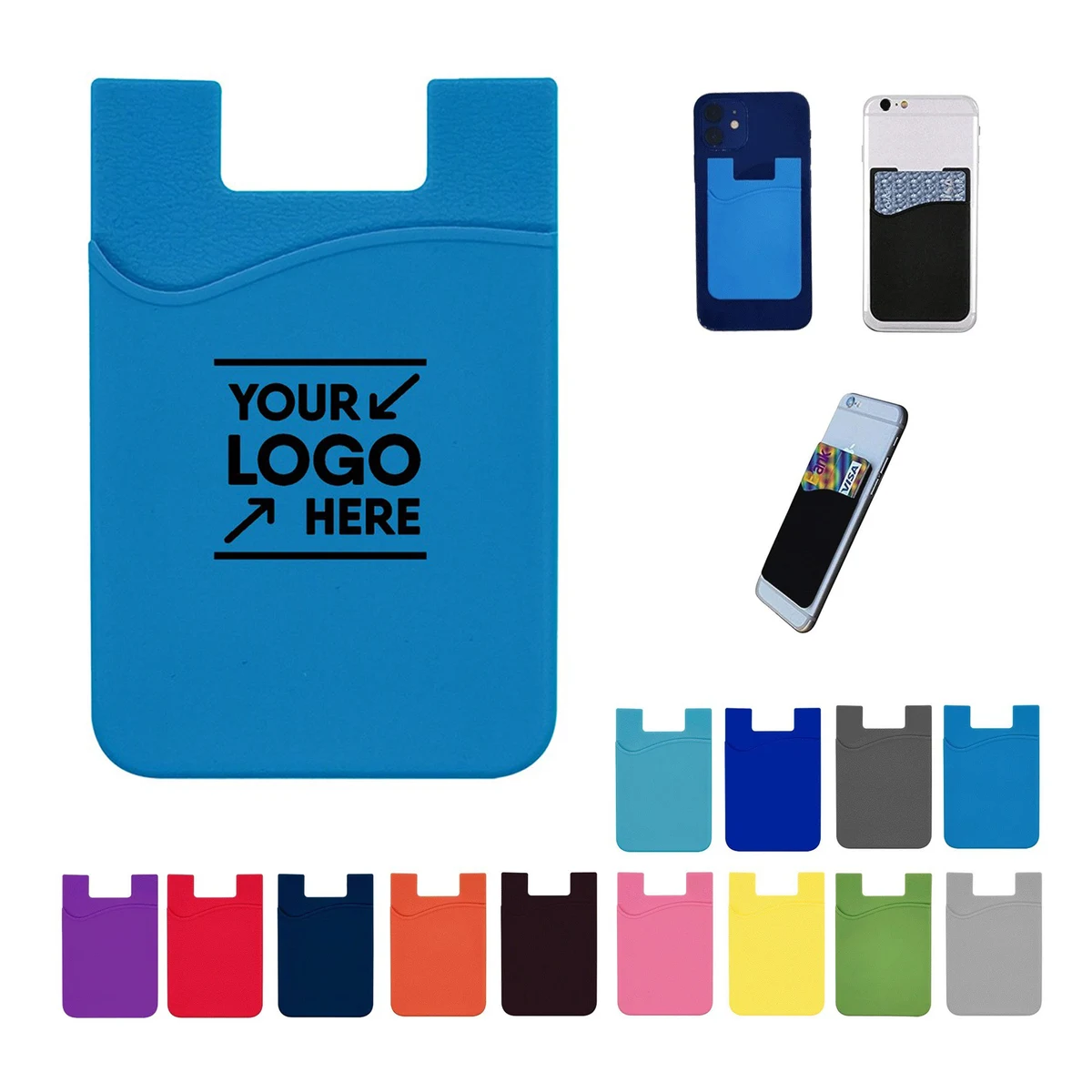Silicone Cell Phone Wallet Card Sleeve 1