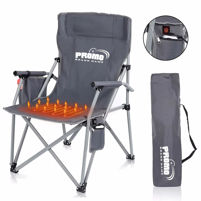 USB Heated Portable Folding Camping Lawn Chairs with Armrest