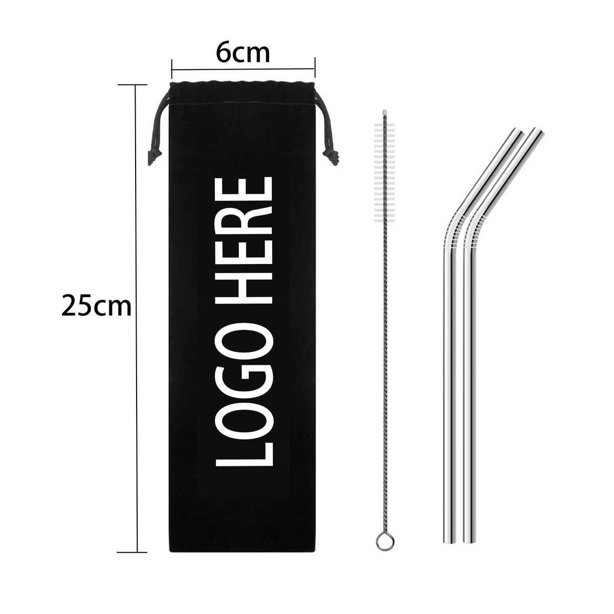 304 Stainless Steel Straws Set/Brush/Pocket 1