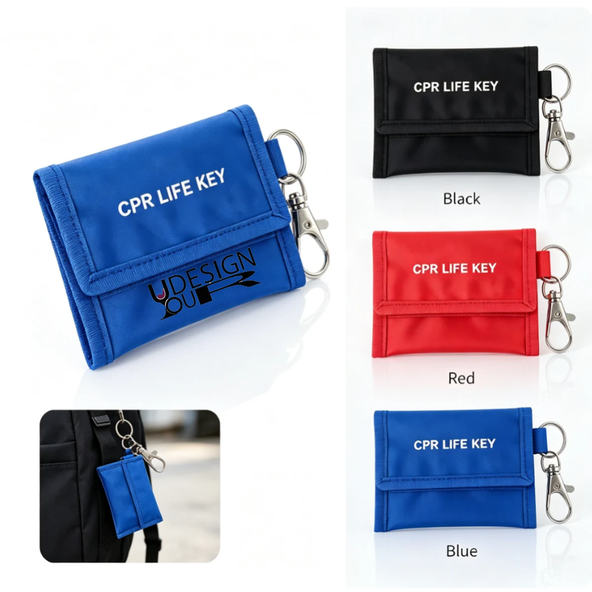 Compact CPR Face Shield Keychain Kit in Red Case 1