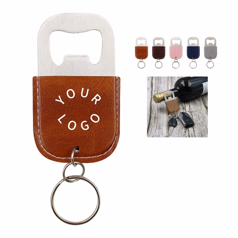 Stylish Stainless Steel Bottle Opener with PU Leather Grip